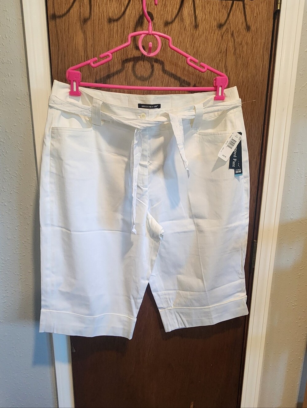 Briggs NY White Cropped Pant (Size 20W) NWT